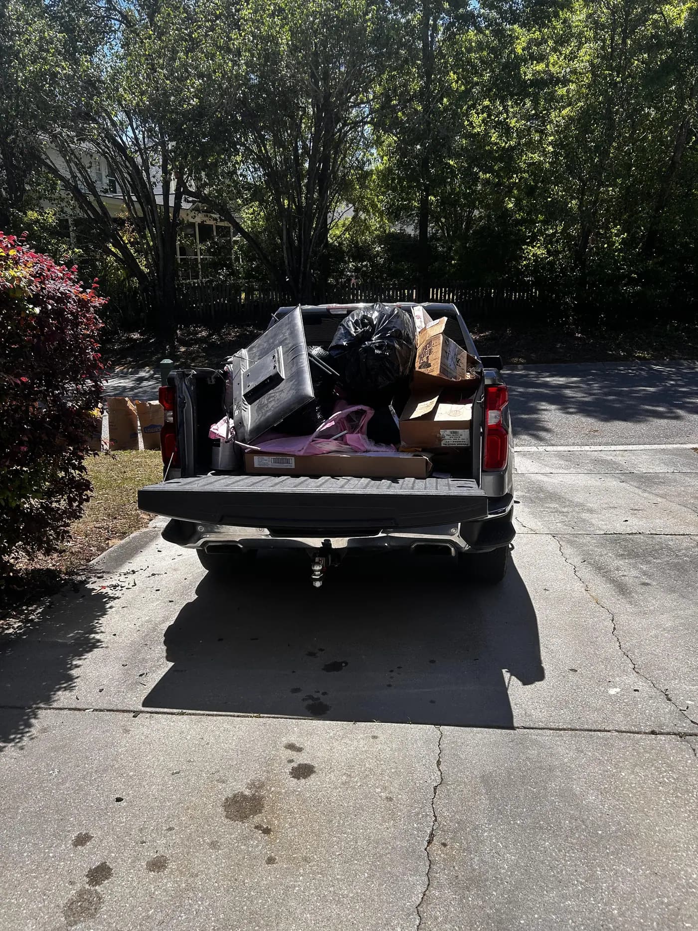 Truck loaded with junk for haul away