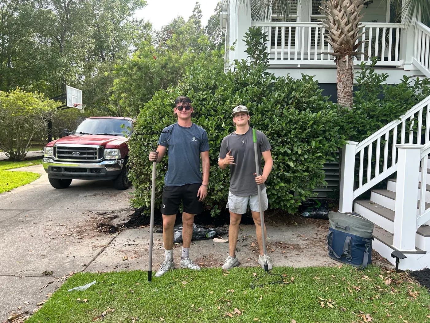 Palmetto Homecare local crew outside a home with tools