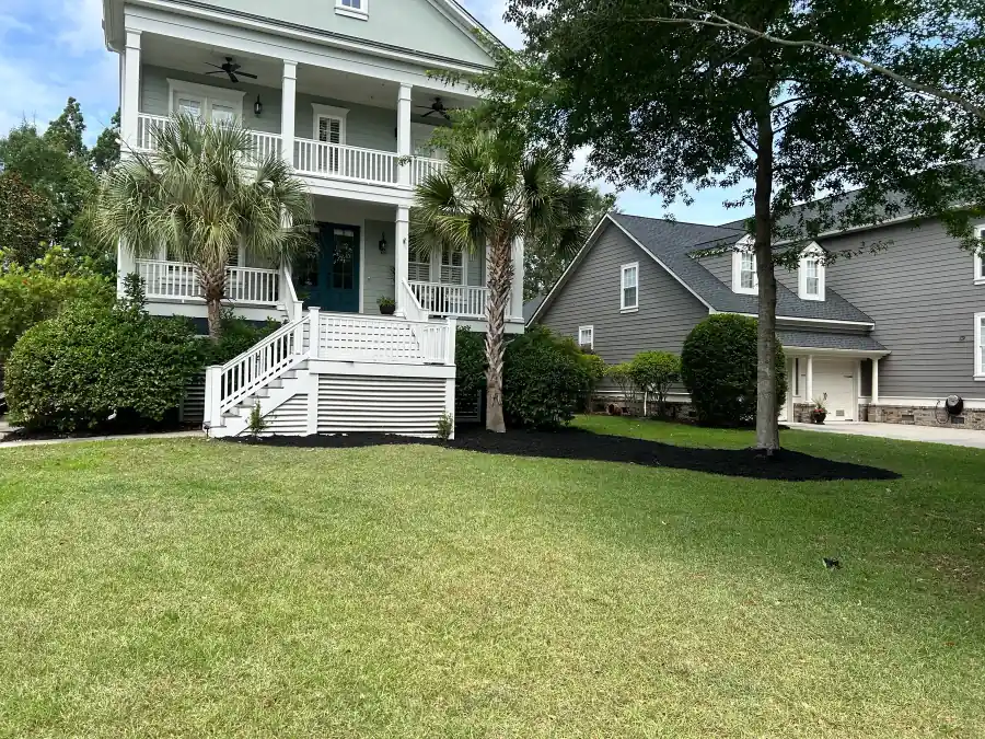 Finished Mount Pleasant yard makeover with clean lawn and refreshed landscape beds